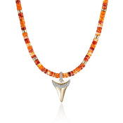 Sharktooth Heishi Necklace, Gold, Hardstones, Enamel, Diamonds|NMZZP988632OROYSDI