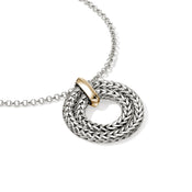 Icon Link Pendant Necklace, Sterling Silver, Gold, 2MM|NZZ98954