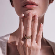 Ring John Hardy Icon Chevron Crossover Ring, Gold, 4.5MM|RGG900825