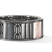 Carved Chain Ring, Dark Silver, Hardstones|RMS988021BRDBONHE