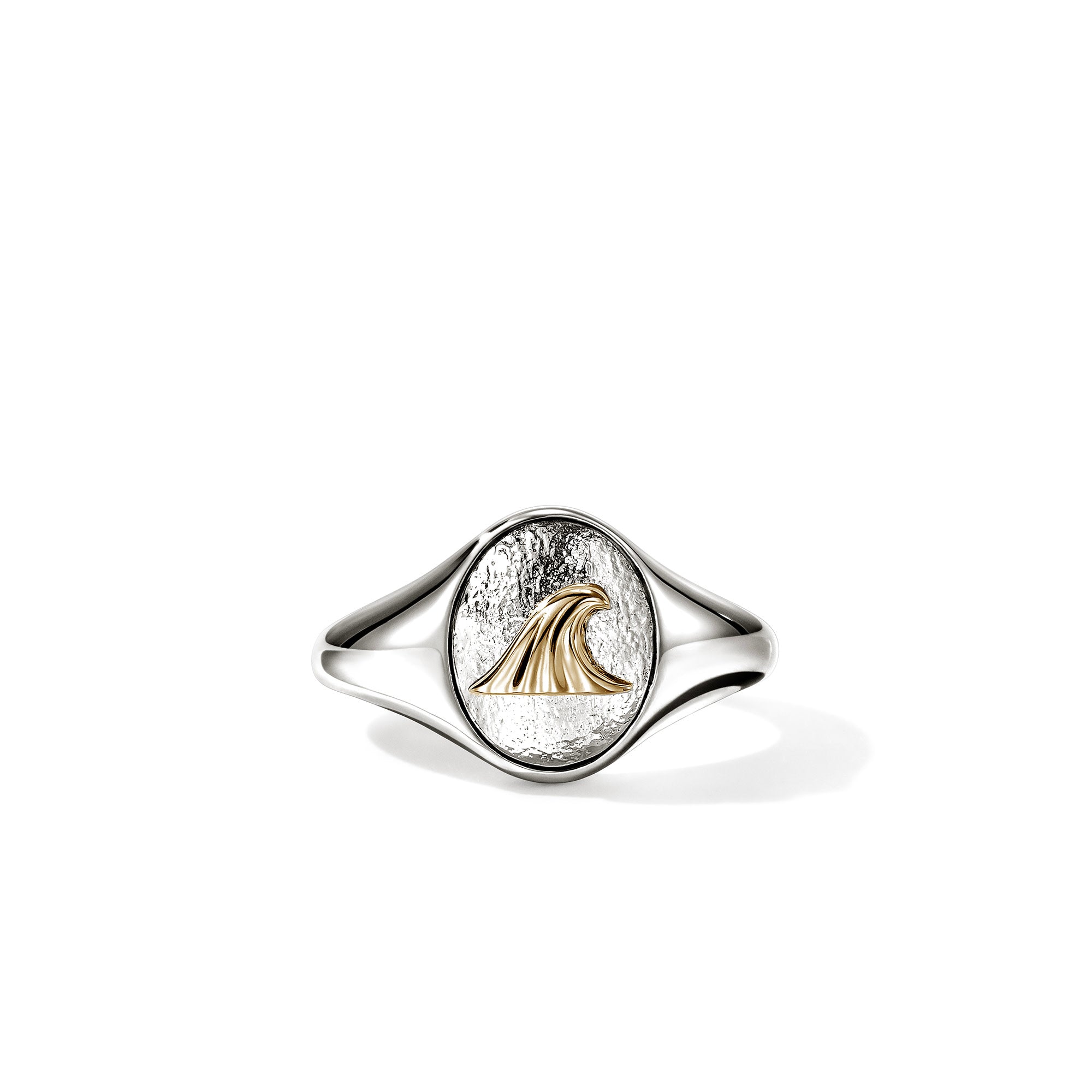 Wave Signet Ring, Gold, Sterling Silver|RMZZ98852 – John Hardy
