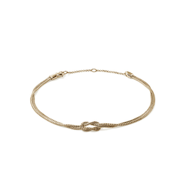 Love Knot Anklet, Gold, 1.8MM|ANGG98668