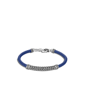 Classic Chain Station Bracelet with Leather