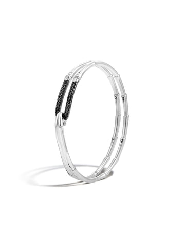 Bamboo Bangle with Black Sapphire