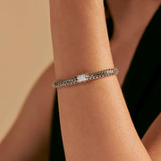 Icon Bracelet, Sterling Silver, Reversible Gemstones, 6.5MM|BBS90422RVDI2BLS