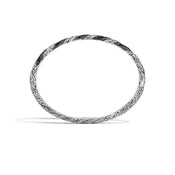 Twisted Chain Hinged Bangle with Black Sapphire|BBS998934BLS