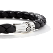 Leather Bamboo Station Bracelet, Silver|BM5161BL – John Hardy