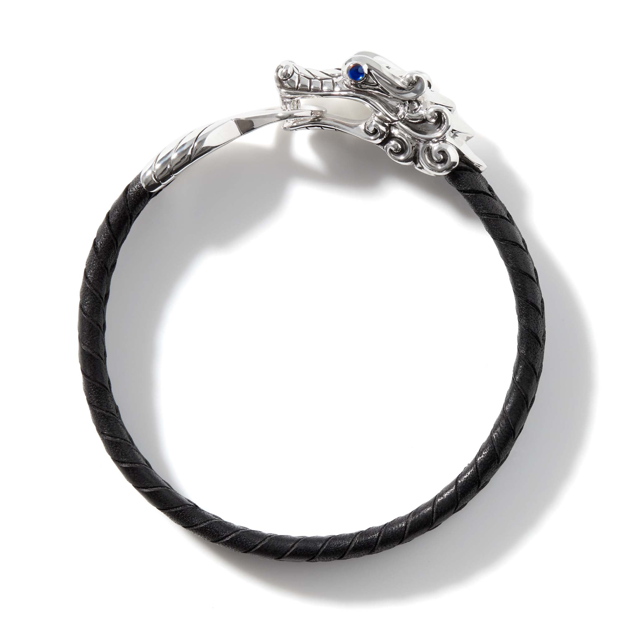 Naga Bracelet in Leather, SterlingSilver – John Hardy