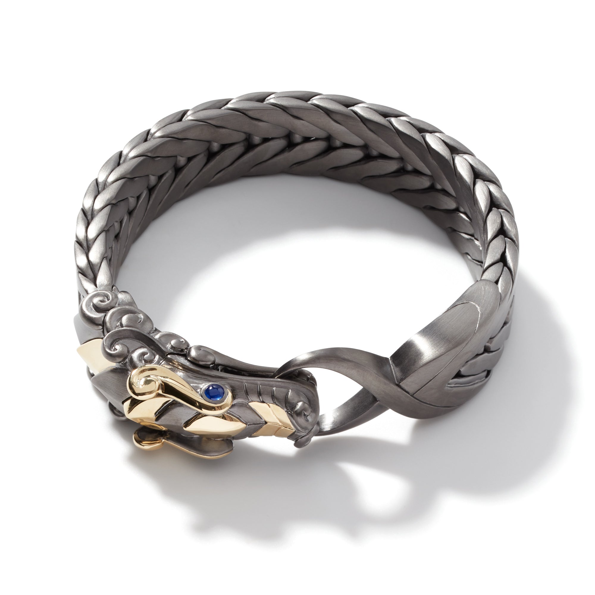 Naga Bracelet, Dark Silver, Gold, 16MM|BMZS60142BRDBSP – John Hardy