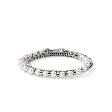 JH Essential Pearl Wrap Bracelet, Sterling Silver|BU9011061