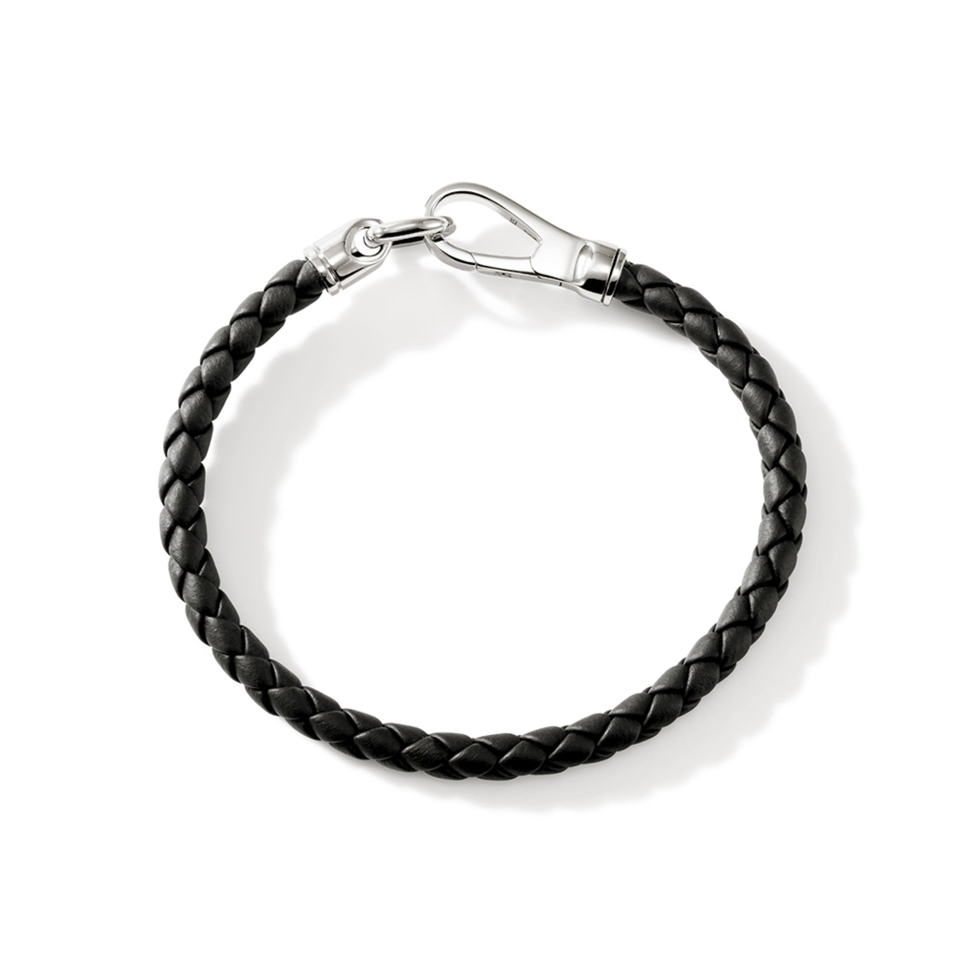 Hook Clasp Bracelet, Leather, Silver, 5MM|BU901250BL – John Hardy