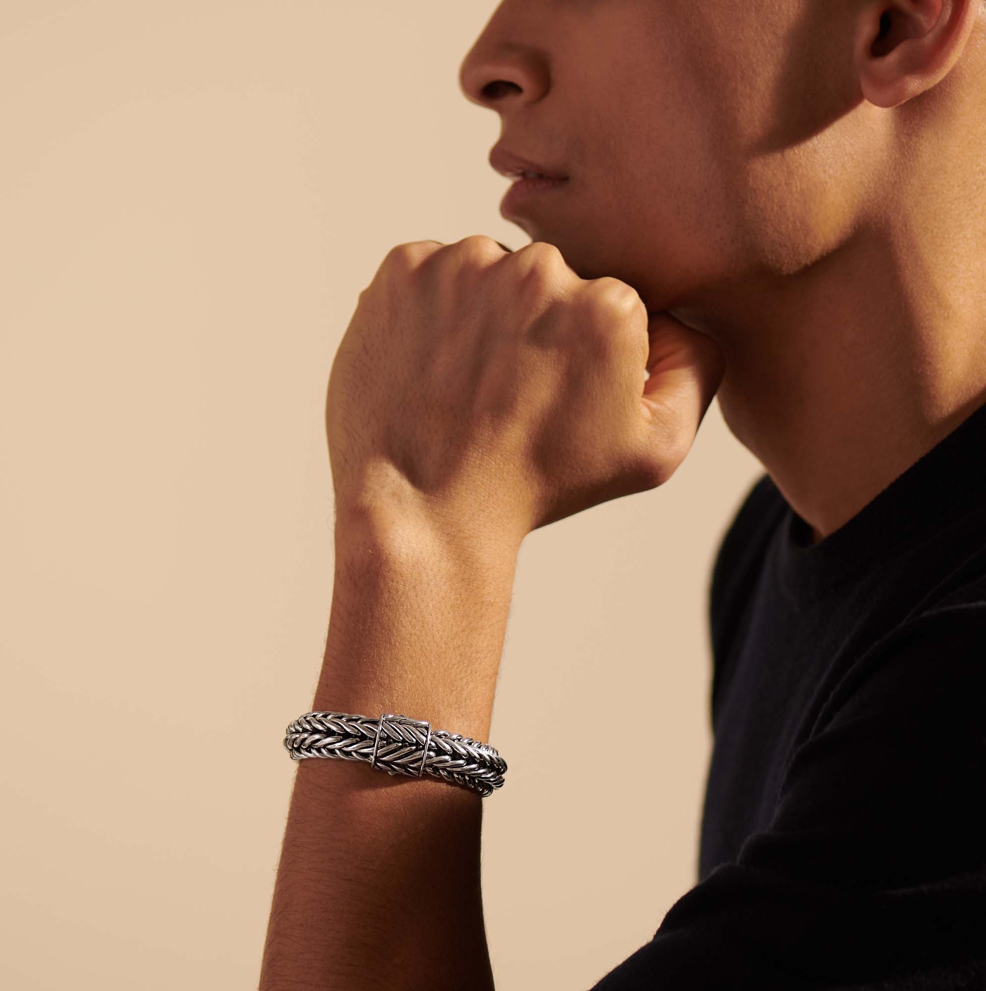 Icon Chevron Bracelet, Sterling Silver, 15MM|BU90644 – John Hardy