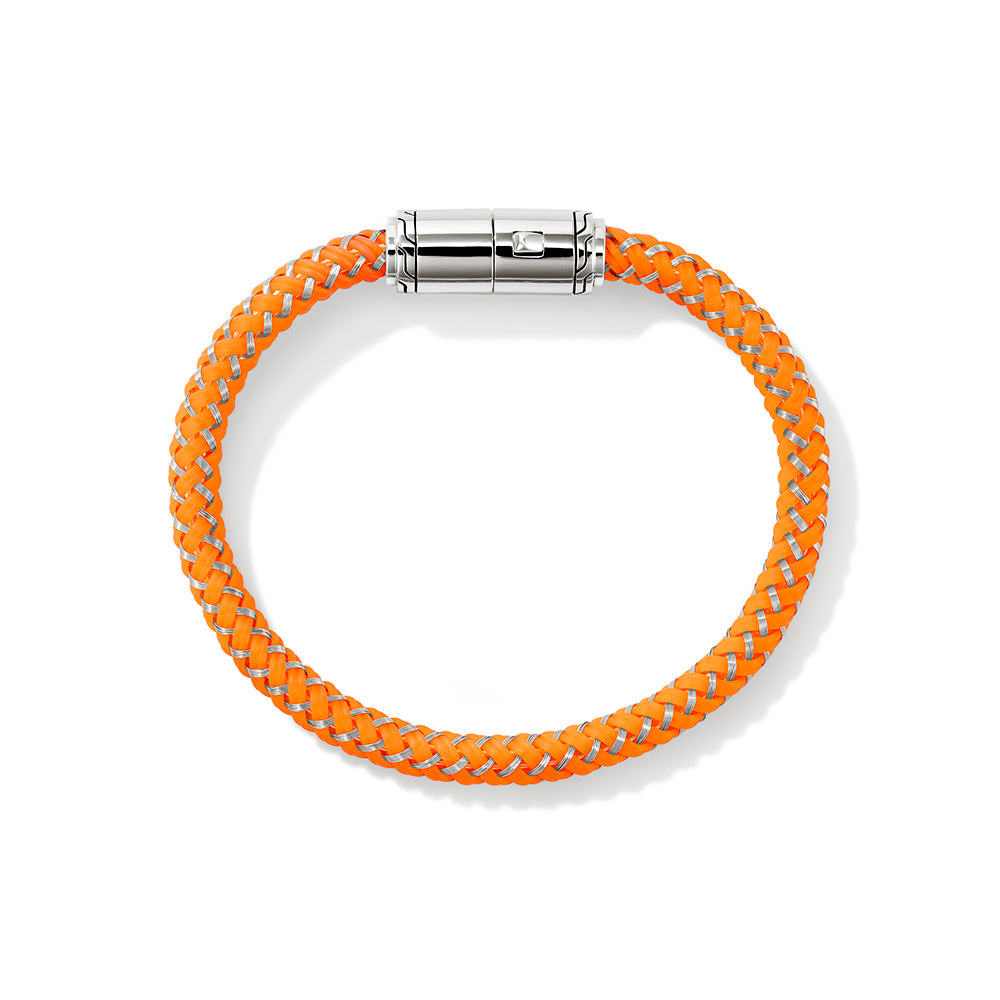 Cord Bracelet, Sterling Silver, Rubber|BU98688ORST