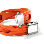 Icon 50 Bracelet, Sterling Silver, Leather|BU98744OR