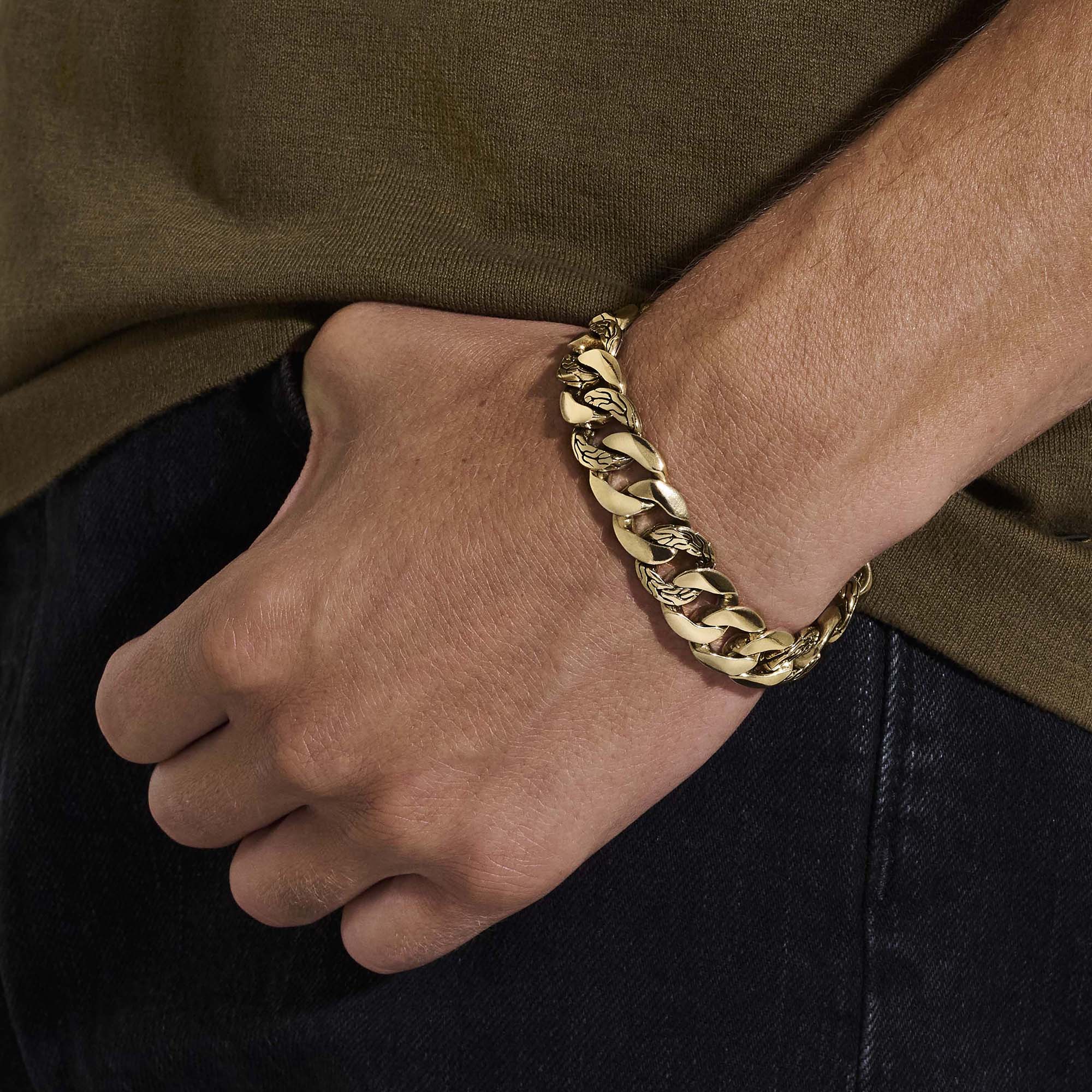 Curb Chain Bracelet, Gold, 14MM – John Hardy
