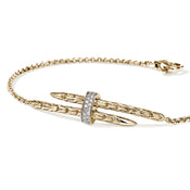 Spear Station Bracelet, Gold, Diamonds|BUGGX989572DI