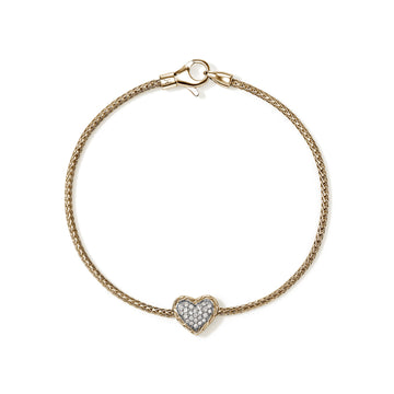 JH Essential Heart Bracelet, Gold, Diamonds, 1.8MM|BUGGX989642DI