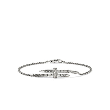 Spear Station Bracelet, Sterling Silver, Diamonds|BUP989572DI