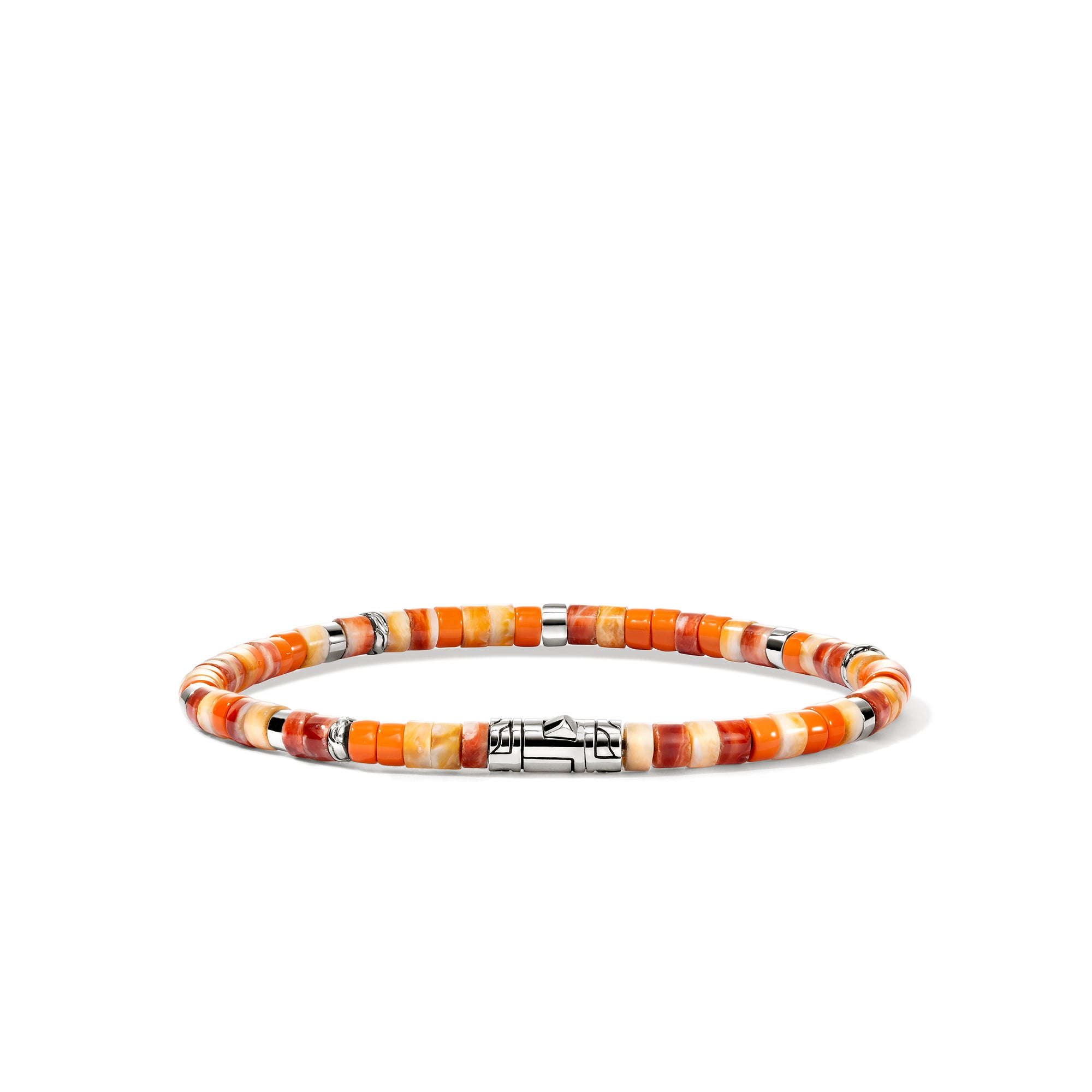Heishi Bracelet, Sterling Silver, Spiny Oyster, 4MM|BUS290071OROYS
