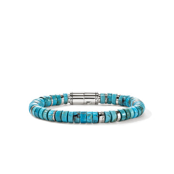 Heishi Bracelet, Sterling Silver, Turquoise, 8MM|BUS290131TQ