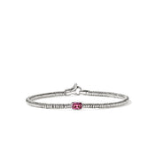 Heishi Gem Bracelet, Sterling Silver, Rhodolite, 2.5MM|BUS290151RH