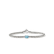 Heishi Gem Bracelet, Sterling Silver, Swiss Blue Topaz, 2.5MM|BUS290151SBT