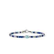 Heishi Gem Bracelet, Sterling Silver, Swiss Blue Topaz, 2.5MM|BUS290171BUSBT