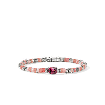 Heishi Gem Bracelet, Sterling Silver, Rhodolite, 4MM|BUS290201RHRCSPO