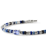 Heishi Gem Bracelet, Sterling Silver, Tanzanite, 4MM|BUS290201TZLPZSD