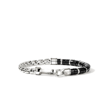 Heishi Chain Bracelet, Sterling Silver, Black Onyx, 6MM|BUS290271BON