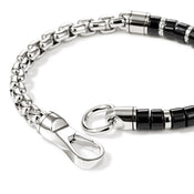 Heishi Chain Bracelet, Sterling Silver, Black Onyx, 6MM|BUS290271BON