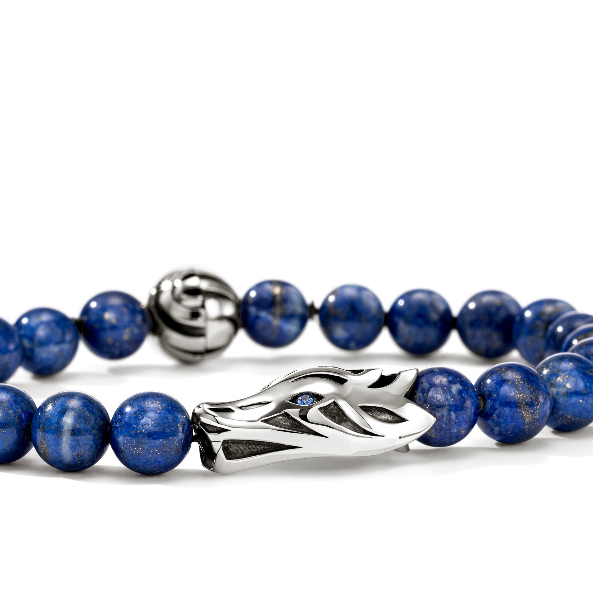 Naga Beaded Bracelet, Sterling Silver, Lapiz Lazuli, 8MM – John Hardy