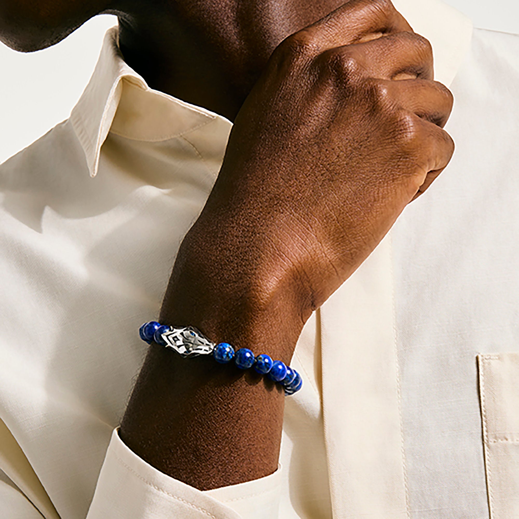 Naga Beaded Bracelet, Sterling Silver, Lapiz Lazuli, 8MM – John Hardy