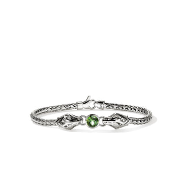 Naga Bracelet, Sterling Silver, Green Tourmaline, Diamond 3.5MM|BUS604231GTDI