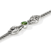 Naga Bracelet, Sterling Silver, Green Tourmaline, Diamond 3.5MM|BUS604231GTDI
