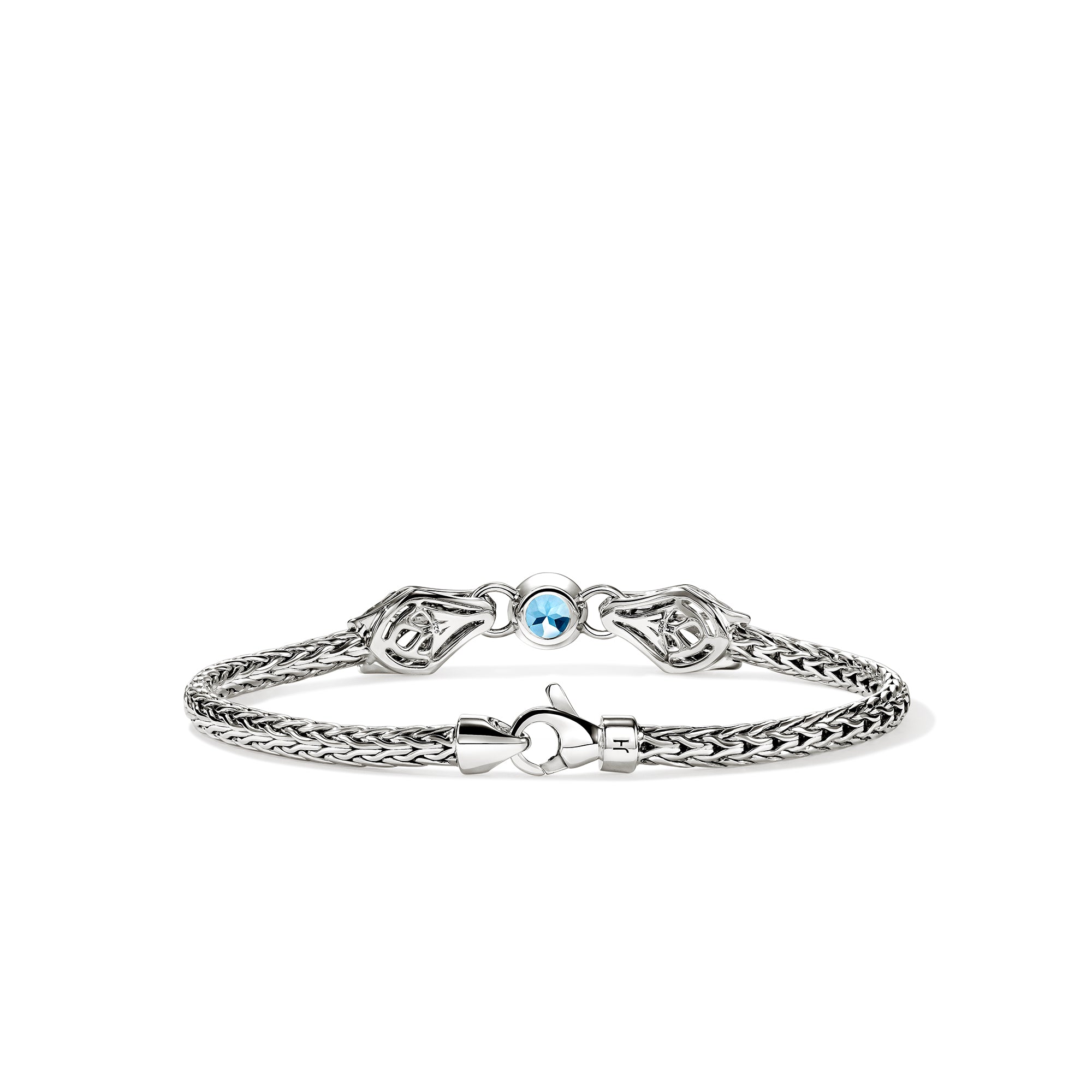 Naga Bracelet, Sterling Silver, Blue Topaz, Diamond 3.5MM