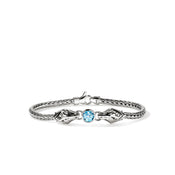 Naga Bracelet, Sterling Silver, Blue Topaz, Diamond 3.5MM|BUS604231SBTDI