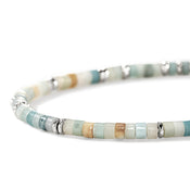 Ocean Heishi Bracelet, Sterling Silver, Multi Color Quartzite, 4MM|BUS900698MQZ