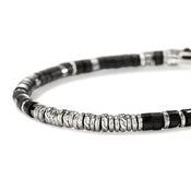 Heishi Bracelet, Sterling Silver, Black Onyx, 4MM|BUS900984BONHE