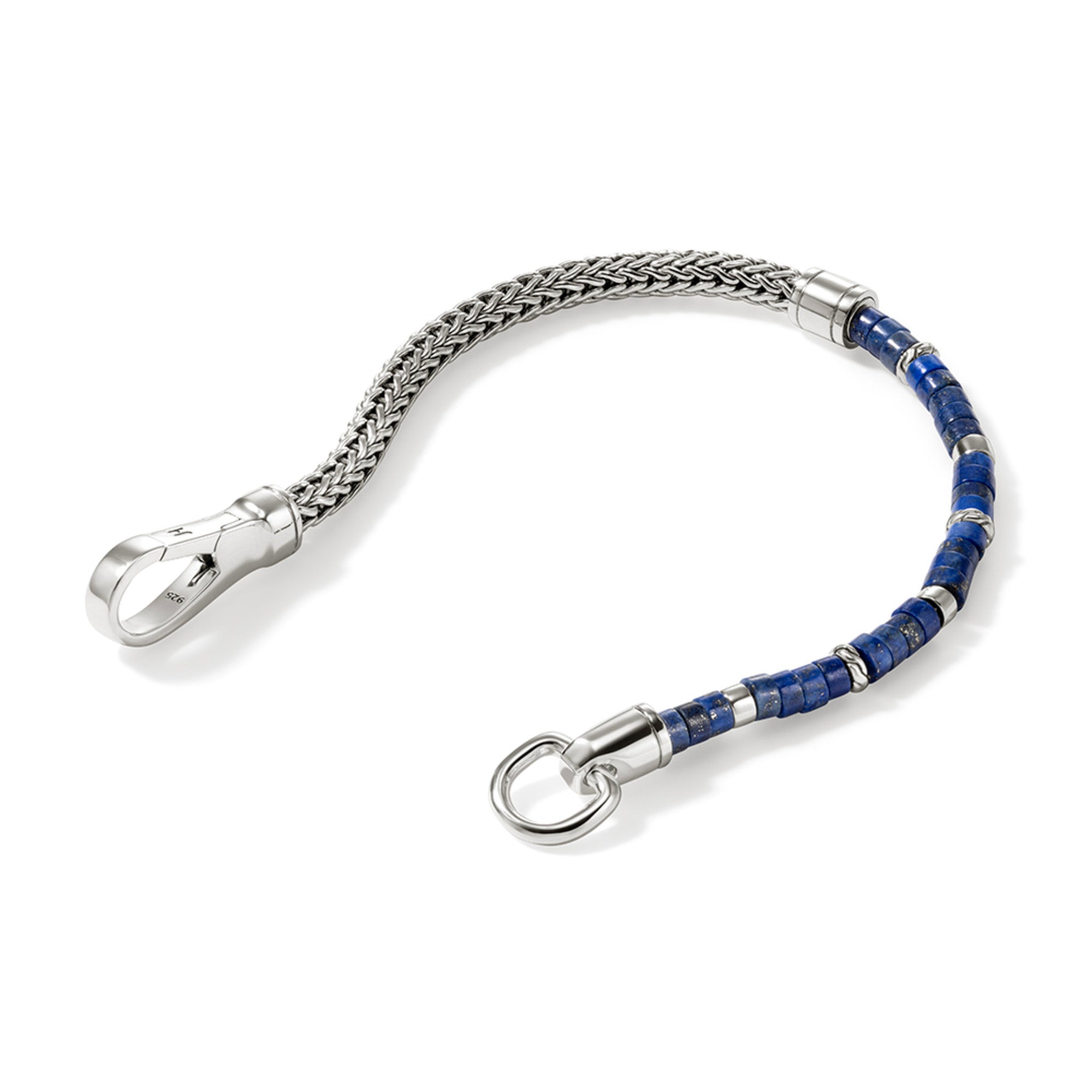 Heishi Chain Bracelet, Sterling Silver, Hardstones, 4MM