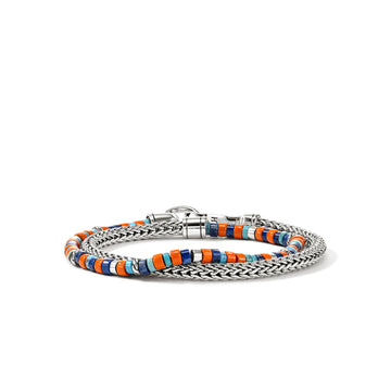 Heishi Chain Wrap, Sterling Silver, Hardstones, 4MM|BUS9012551ORLPZTQ