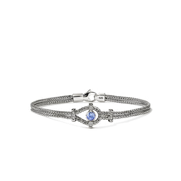 Icon Bracelet, Sterling Silver, Diamonds, Tanzanite, 3.6MM|BUS9731812TZDI