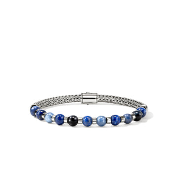 Beaded Bracelet, Sterling Silver, Hardstones|BUS989601LPZKN