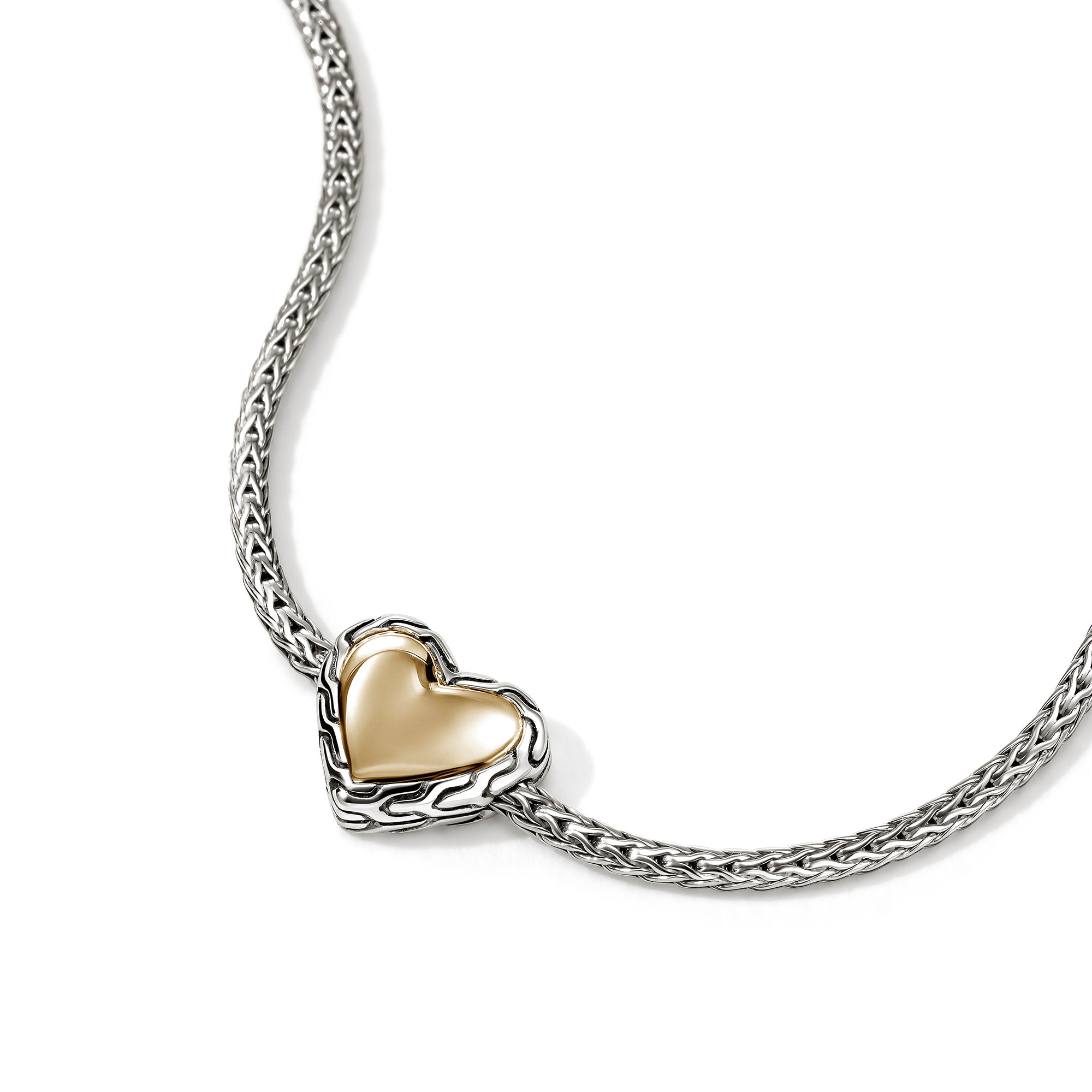 JH Essential Heart Bracelet, Sterling Silver, Gold, 1.8MM – John Hardy