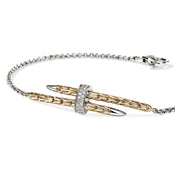 Spear Station Bracelet, Gold, Sterling Silver, Diamonds|BUZZP989572DI