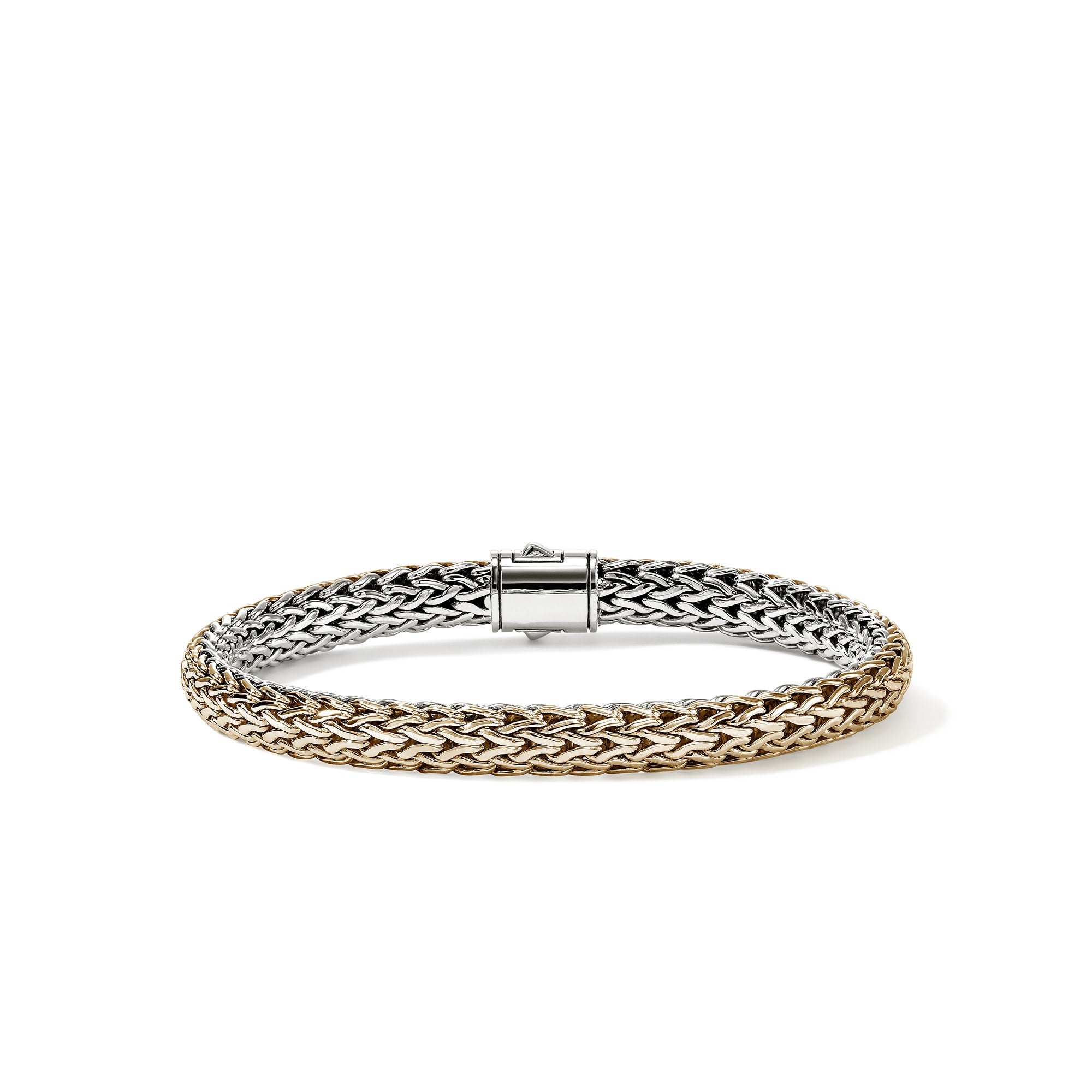 Icon Bracelet Reversible Gold Sterling Silver Diamonds 6.5MM