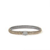 Icon Bracelet, Reversible, Gold, Sterling Silver, Diamonds, 6.5MM|BUZZP9909042RVDI