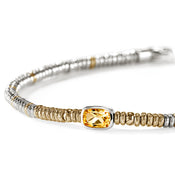 Heishi Gem Bracelet, Gold, Sterling Silver, Orange Citrine, 2.5MM|BUZZS290151CI