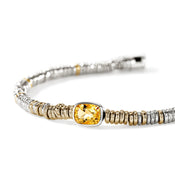 Heishi Gem Bracelet, Gold, Sterling Silver, Orange Citrine, 4MM|BUZZS290231CI