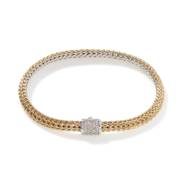 Icon Bracelet, Gold, Silver, Diamonds, 5MM|BZP96002RVDI